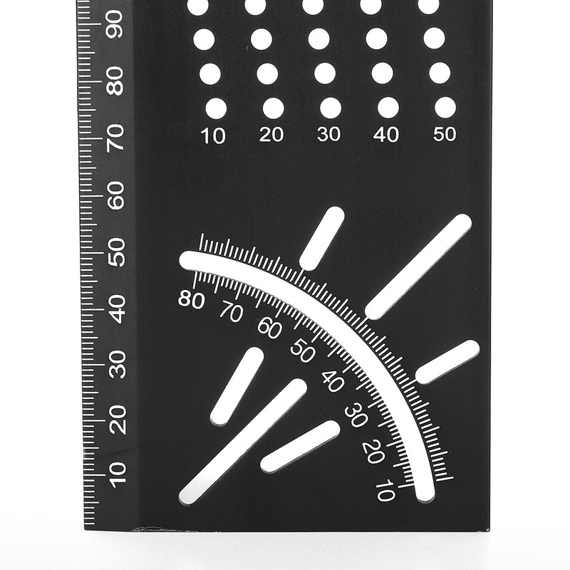 3D Woodworking 45/90 Angle Measuring Aluminum Alloy Square Size Measure Tool Gauge Ruler For Drilling