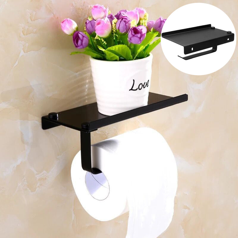 Stainless Steel Toilet Tissue Box Wall Mount Roll Holder Phone Tissue Rack Bathroom