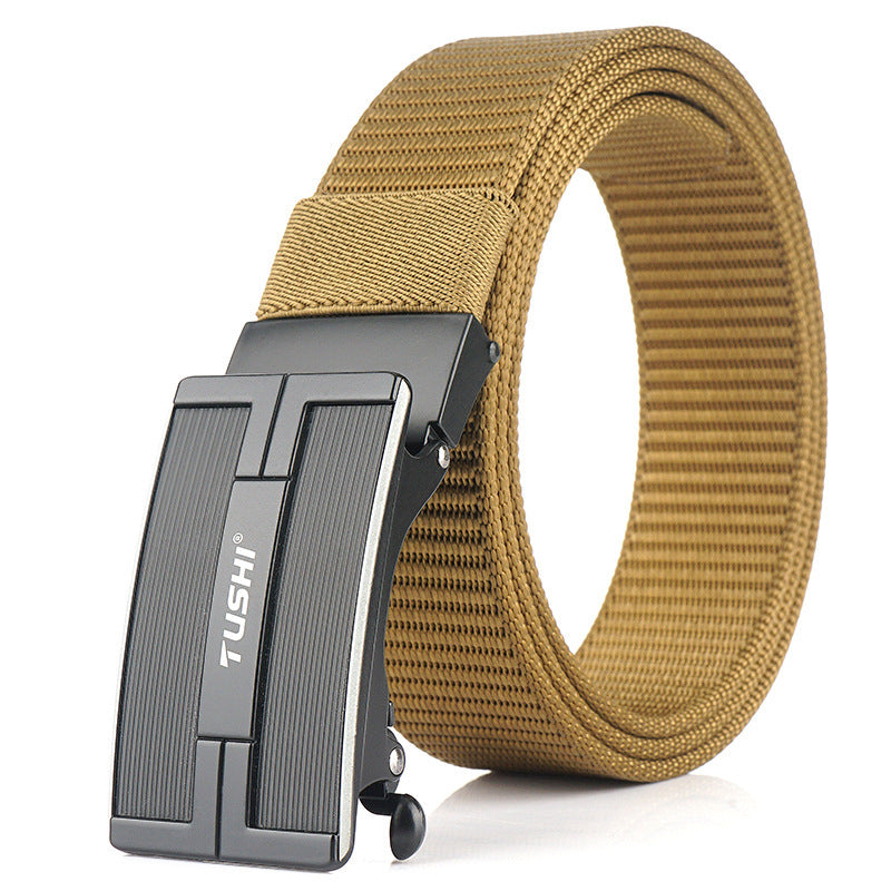 TUSHI 125x3.4cm Tactical Belt Nylon Belt Quick Release Metal Buckle Waist Belt