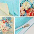 4 Pcs Blue Single Double Queen King Size Bed Set Pillowcase Quilt Duvet Bedding Sets