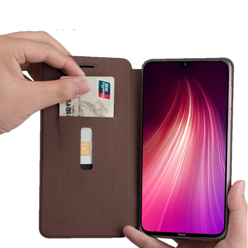 For Xiaomi Redmi Note 8 Case MOFI Luxury Shockproof Flip with Stand Card Slot Full Body PU Leather Protective Case