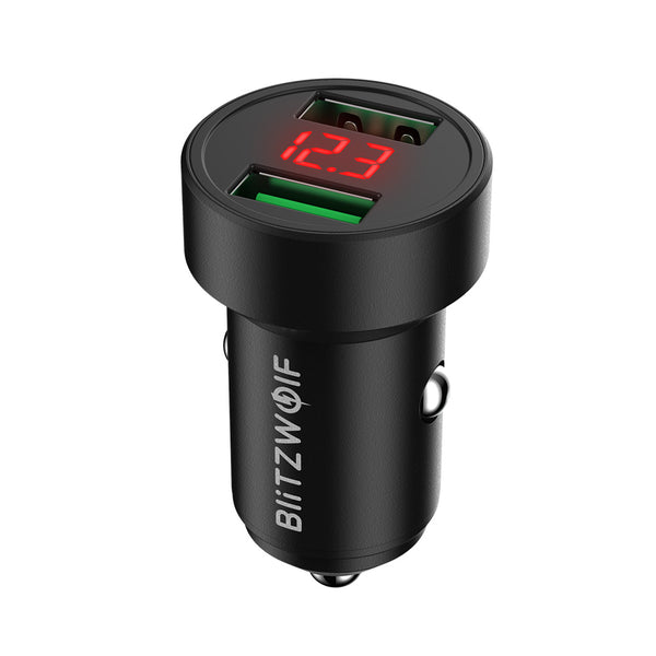 BlitzWolf BW-SD6 24W QC3.0 QC2.0 Dual USB Mini Car Charger for iPhone 11 Pro XS for Samsung Xiaomi Mi8 Pocophone F1
