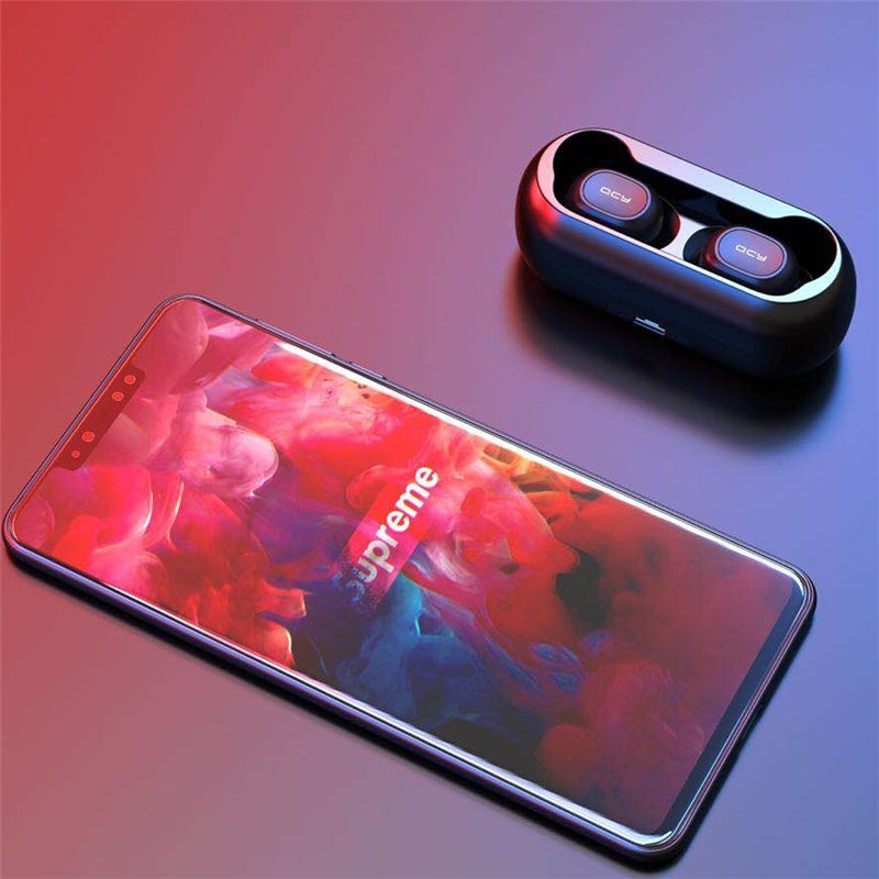 [bluetooth 5.0] QCY T1C TWS True Wireless Earphone HiFi Stereo Dual Mic Headphone with Charging Box from xiaomi Eco-System