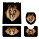 Honana 4PCS Bathroom Waterproof Shower Curtain Pedestal Rug Lid Toilet Cover Bath Mat Bathroom Decoration