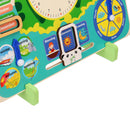 Kids Wooden Frog Clock Calendar Date Weather Board Learning Educational Toys
