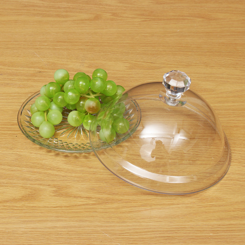 Transparent Cake Stand Dome Lid Cover Cup Cake Pastry Food Display Serving Plate