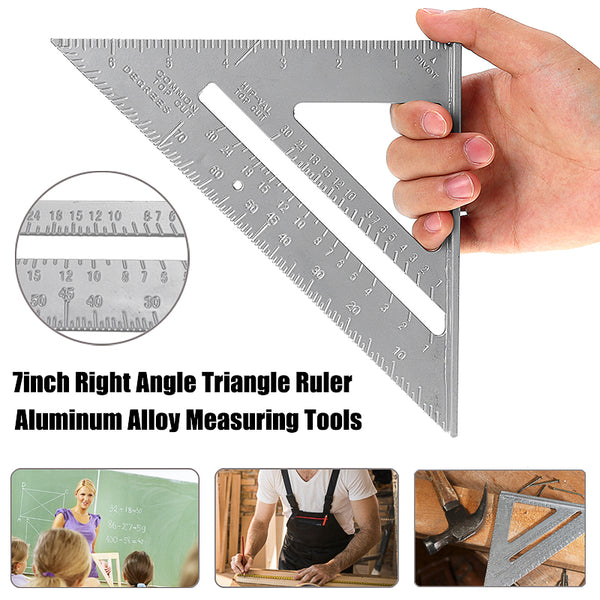 7 Inch Aluminum Alloy Metric Triangle Angle Ruler Woodworking Square Layout Tool