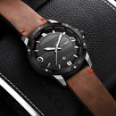 DOM M-1219 Fashion Men Watch Waterproof Luminous Date Display Leather Straps Quartz Watch