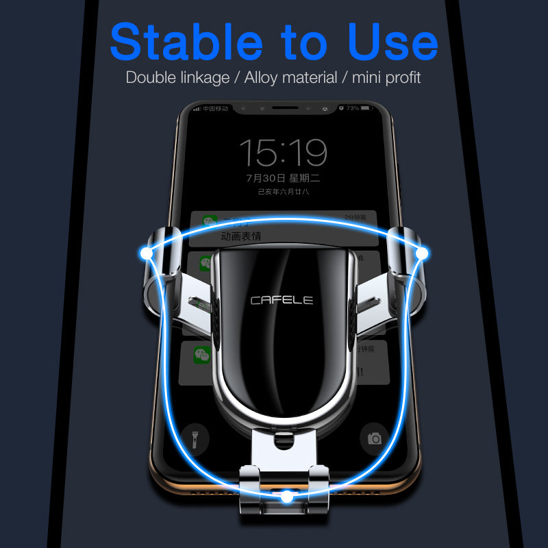 Cafele Anti-power Off Electric Induction Smart Lock Air Vent Car Phone Holder for 4.0-6.8 inch Smart Phone