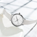 SHENGKE SK K0116 Fashion Simple Dial Conspicuous Leather Strap Women Quartz Watch