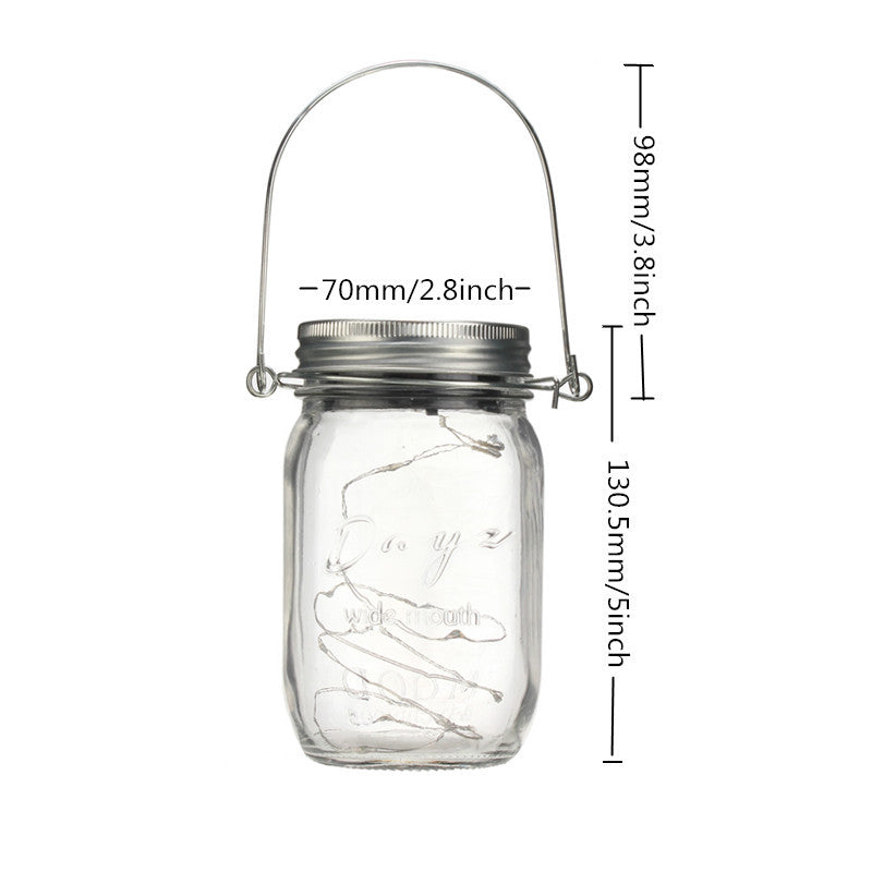 Christmas light Solar Power Hanging Glass Jar Lamp 8 LED Beads Garden Courtyard Landscape Decor Light