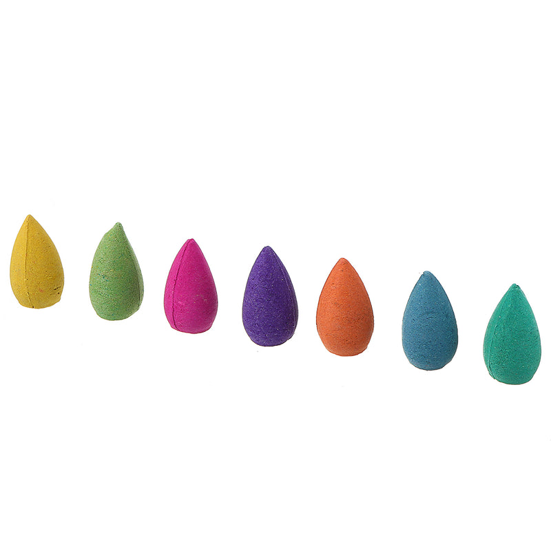 25pcs Random Fragrance Multicolor Smoke Tower Backflow Incense Hollow Cones