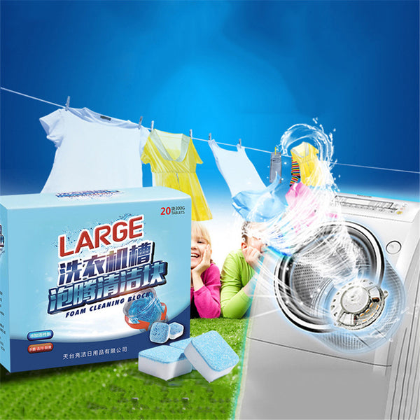 20Pcs/Set Wash Machine Tank Cleaning Supplies Descaling Cleaner Tablets Effective Descaling Detergent