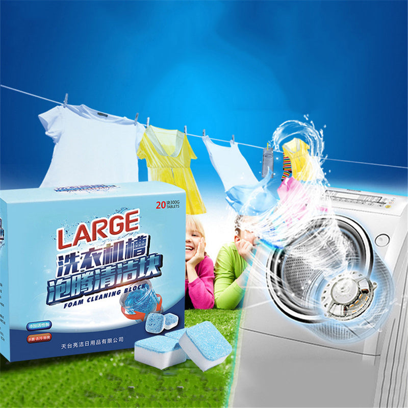 20Pcs/Set Wash Machine Tank Cleaning Supplies Descaling Cleaner Tablets Effective Descaling Detergent