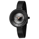 MINI FOCUS MF0331L Simple Cat Eyes Dial Full Steel Women Quartz Watch