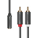 UGreen AV102 3.5mm Female to 2RCA Male Audio Adapter Cable AUX Cable for Home Theater DVD VCD