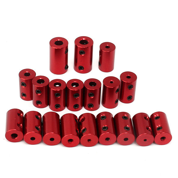 Aluminum Alloy Coupling Red Shaft Coupler with Hex Wrench and Screws Motor Coupler Connector