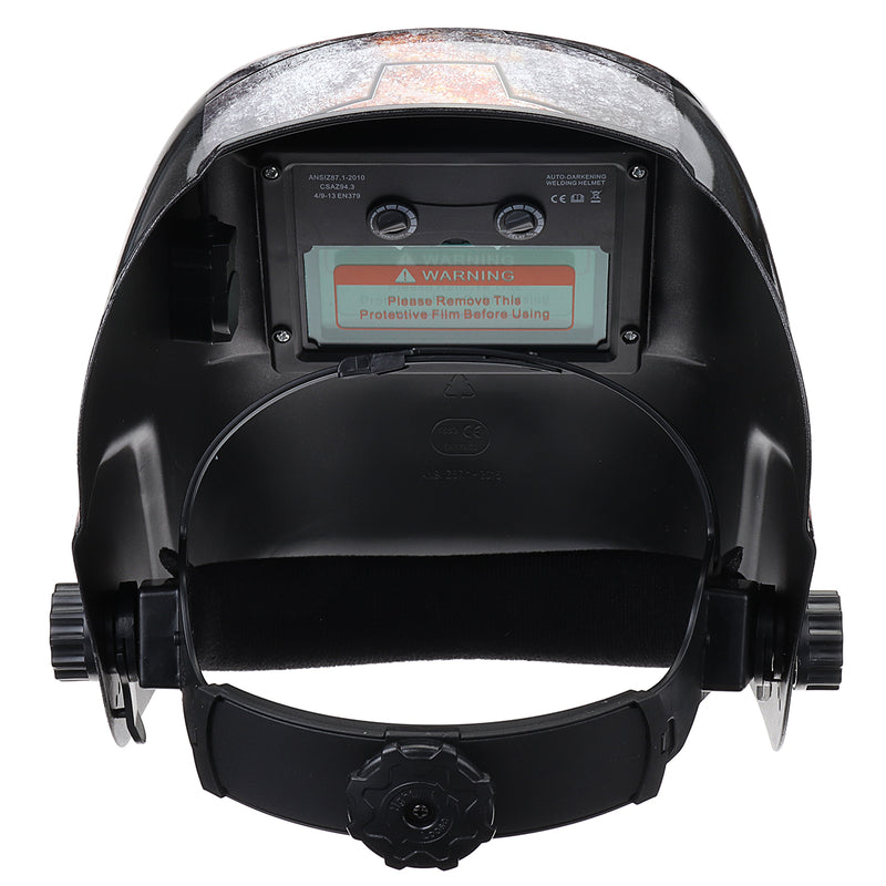 Solar Power Automatic Dimming Welding Helmet Welder Mask With Head Band Black