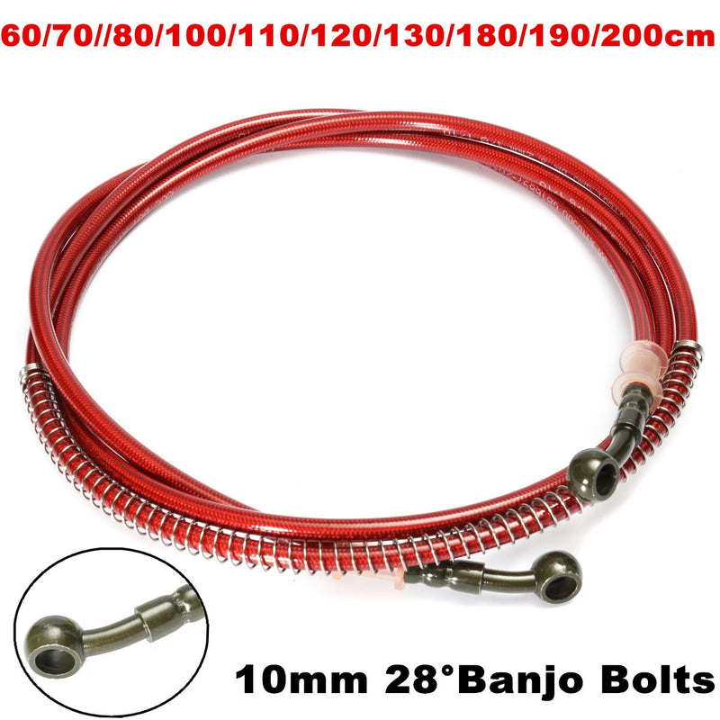 60cm - 200cm Motorcycle Brake Clutch Oil Hose Braided Line Pipe
