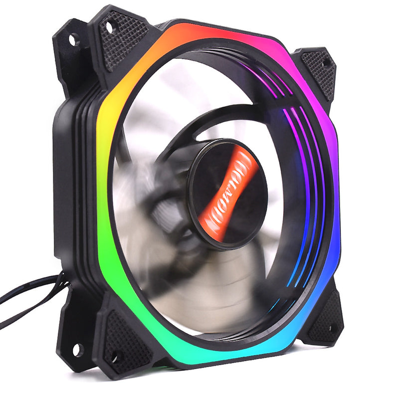 Coolmoon 3PCS 12cm Multilayer Backlit RGB Cooling Fan with IR Controller for Desktop PC