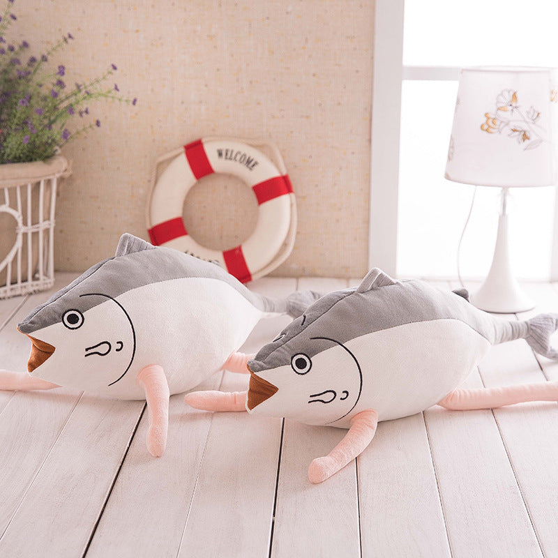 Creative Cute Cartoon Soft Lovely Simulation Salted fish Shaped Pillow Kids Plush Gift Cushion