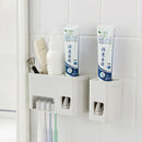 Honana BC-259 Wall Mounted Automatic Toothpaste SqueezDispenser With Toothbrush Holder Set Bathroom