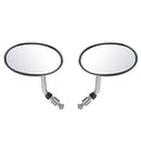 Pair Motorcycle Cafe Racer Rearview Mirror Handle Bar Sliver