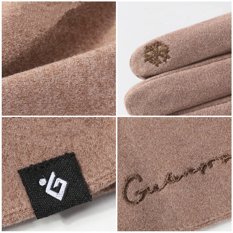GOLOVEJOY Touch Screen Self-Heating Glove Autumn Winter Warm Windproof Business Embroidery Outdoor