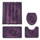 Honana 4PCS Bathroom Waterproof Shower Curtain Toilet Seat Cover Pedestal Rug Bath Mat Bathroom Decoration