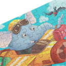 60pcs DIY Puzzle Elephant Pilot Plane Cartoon Jigsaw With Tin Box Kids Children Educational Gift Toy