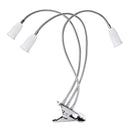50CM E27 Flexible Three Heads Lampholder Bulb Adapter Clip With Switch for Grow Plant Light Bulb