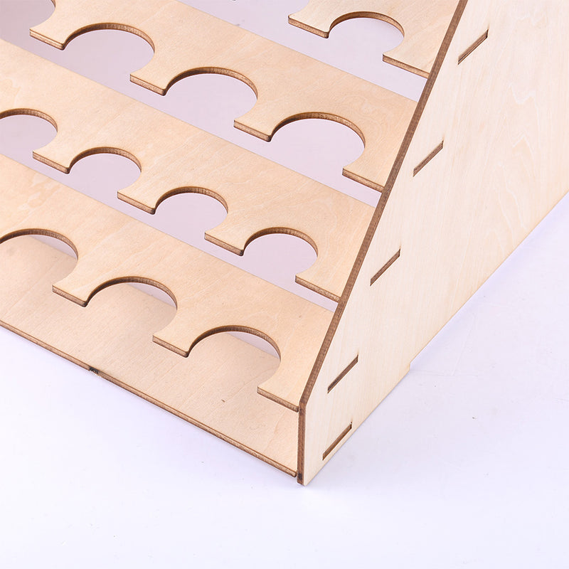 65 Pots Wooden Paint Rack Laser Cutting Modular Painting Holder Pigment Bottle Brush Tool Storage Holes DIY Decor