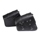 Motorcycle Saddlebags Rider Panniers Luggage with Kettle Bag Black Left/Right PU Leather Universal