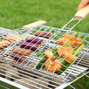 Portable Folding Stainless Steel BBQ Grill Basket Outdoor Camping BBQ Hamburg Vegetables Fishs Cooking Net