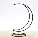 Micro Landscape Moon Shape Iron Holder Suspension Glass Vase Black Rack