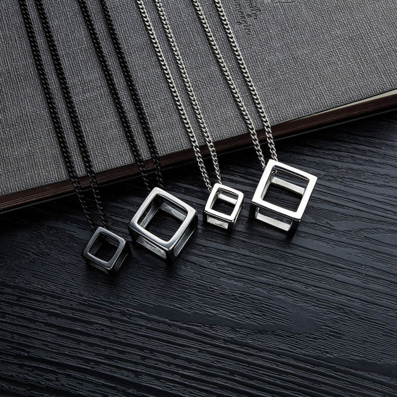 Retro Rubik's Cube Hollow Pendant Pendant Solid Wave Men's Necklace