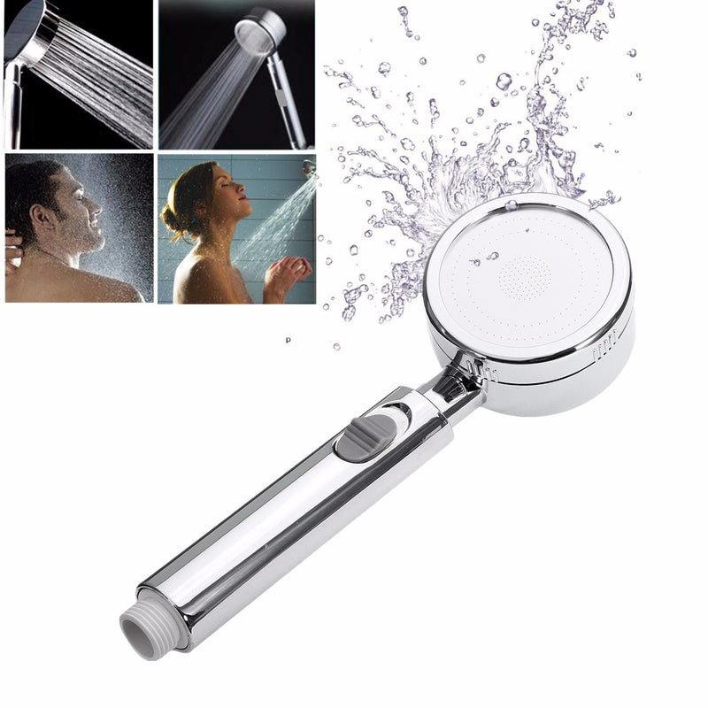 Bathroom Bath Round Handheld Shower Head Boost High Pressure w/ On Off Switch