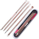Y.F.M 4pcs Acne Blackhead Remover Needles Set Rose Gold Double Head Pimples Multipurpose Cleansing Tool