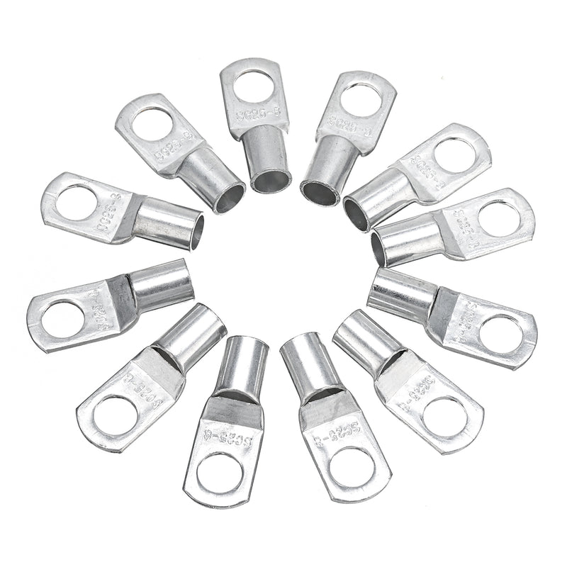 12 Pcs 3AWG Copper Cable Lugs 25-8mm 5/16" Electrical Terminal Block Wire Connectors