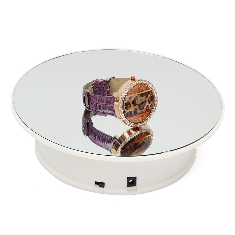 ABS 360 Degree Jewelry Mirror Effect Rotary Display Stand Turn Table