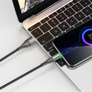 USLION US0127 3A LED Nylon Micro USB Fast Charging Data Cable for Samsung S6 S7 HUAWEI Xbox Xiaomi Redmi 6 7 LG Nokia