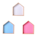 Wooden House Shape Wall Hanging Shelf Toy Storage Rack Home Decorations
