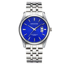 KINGNUOS 1853 Stainless Steel Band Business Men Wrist Watch Date Display Quartz Watch