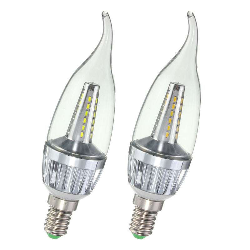 E14 4W 36 SMD 3014 LED Pure White Warm White Plastic&Aluminum Pull Tail Light Lamp Bulb AC220V