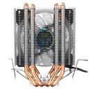 Aurora Colorful Backlit 3 Pin Single Fan 4 Copper Tube Dual Tower CPU Cooling Fan Cooler Heatsink for Intel AMD