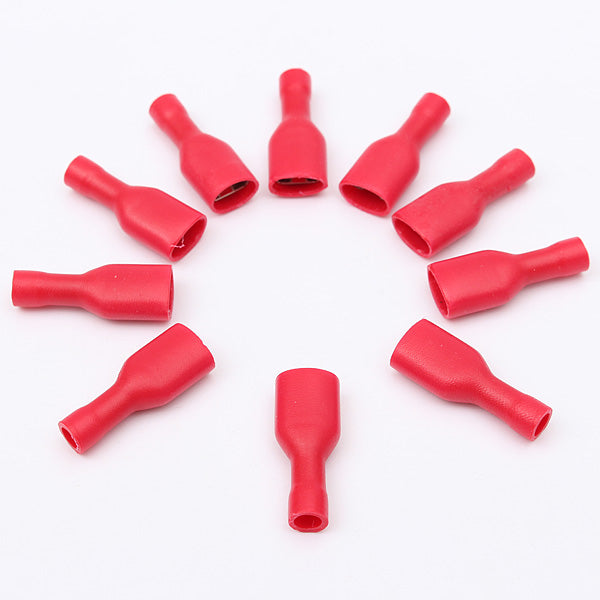 50Pcs 0.5-2.5mm Red&Blue 6.3mm Female Insulated Spade Crimp Wire Connector Terminal