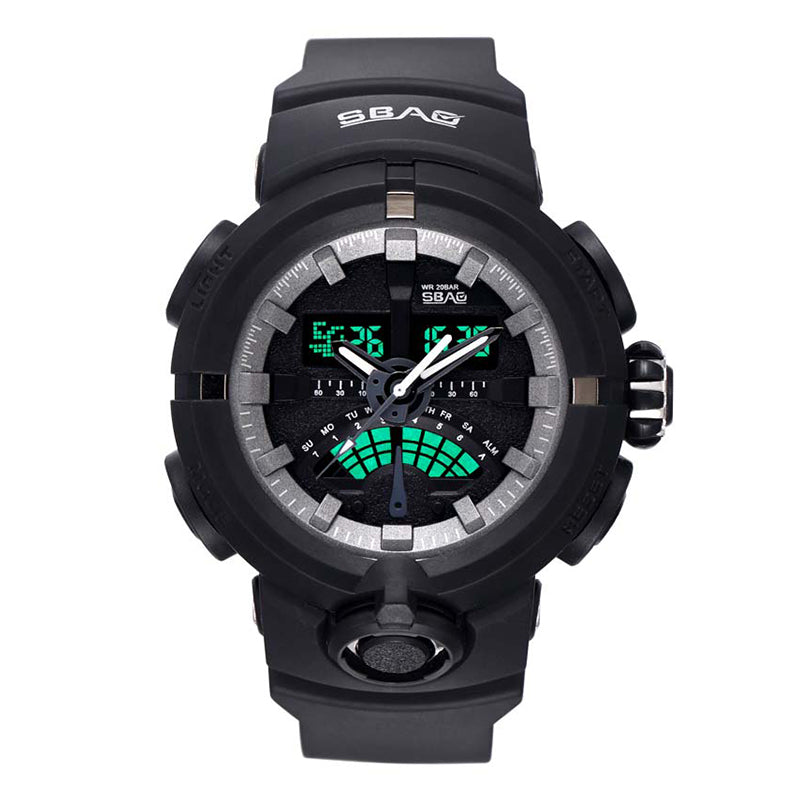 SBAO S-8012-C Dual Display Digital Watch Men Fashion Luminous Display Calendar Stopwatch Sport Watch