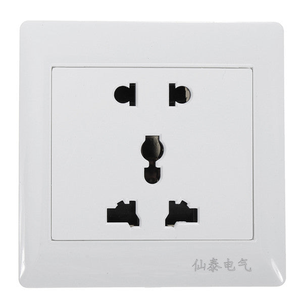 AC 110-250V 10A Dual Port 5-hole Wall Charger Socket Power Outlets Panel