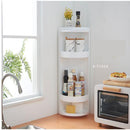 Rotary Triangle Shelf Dustproof Antibacterial Storage Rack Wall Corner for Bathroom Kitchen Bedroom Grey/White