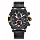 BENYAR 5109M Fashion Men Watch Chronograph 3ATM Waterproof Stainless Steel Strap Quartz Watch